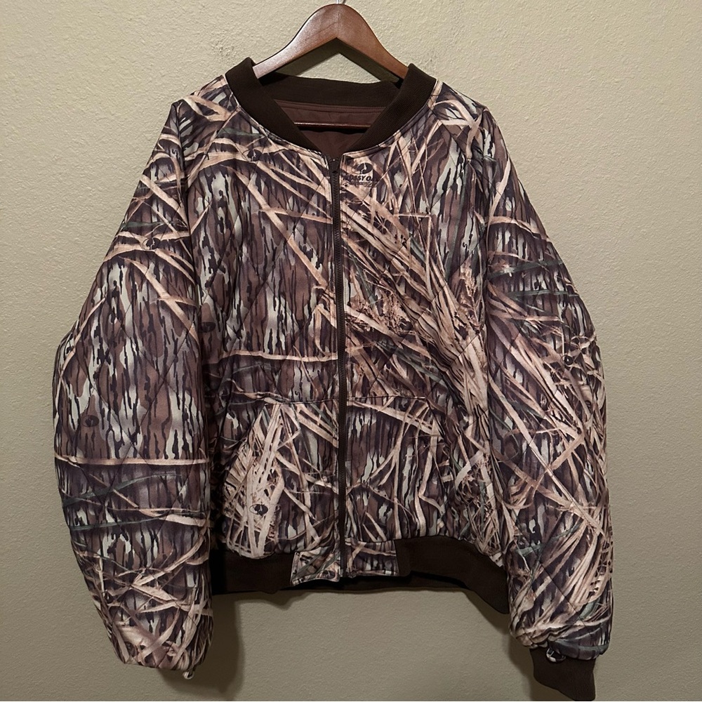 Vintage Mount’n Prairie Mossy Oak Camo Reversible Quilted Hunting Jacket